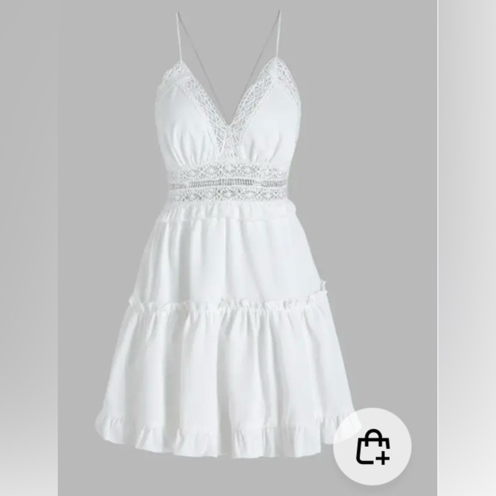 Cider White Lace Trim dress